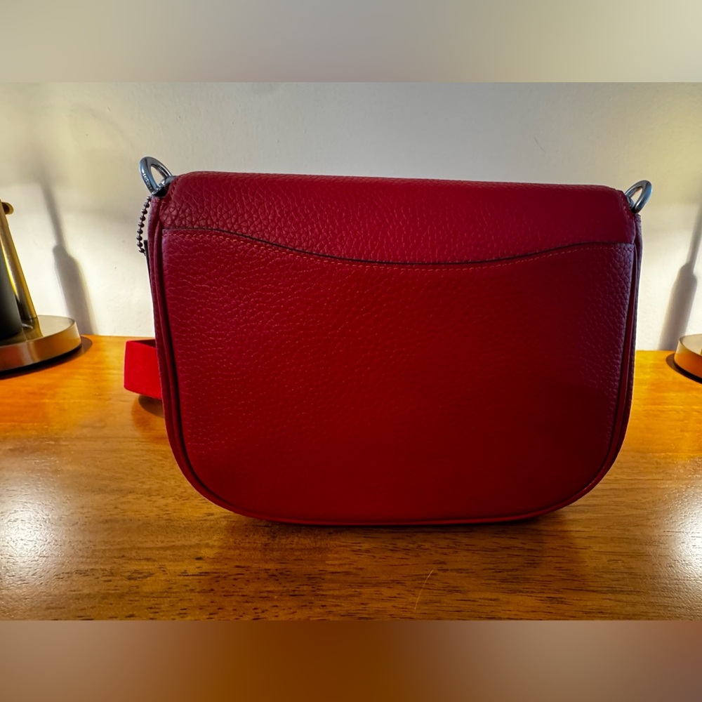Coach red leather crossbody. - Picture 2 of 10